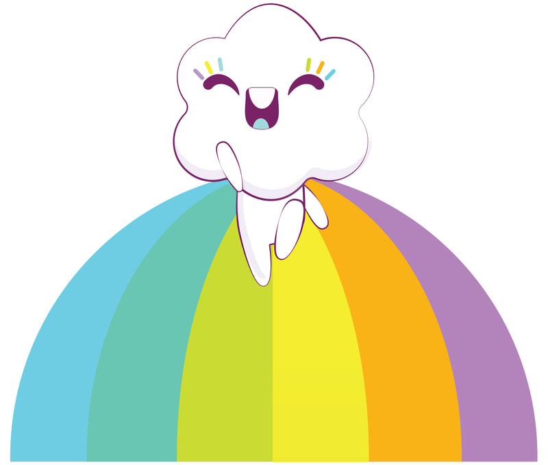 rainbow cloud vector illustration, droolwool, illustration 